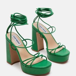 Tallulah Green Strap Sandal- worn twice